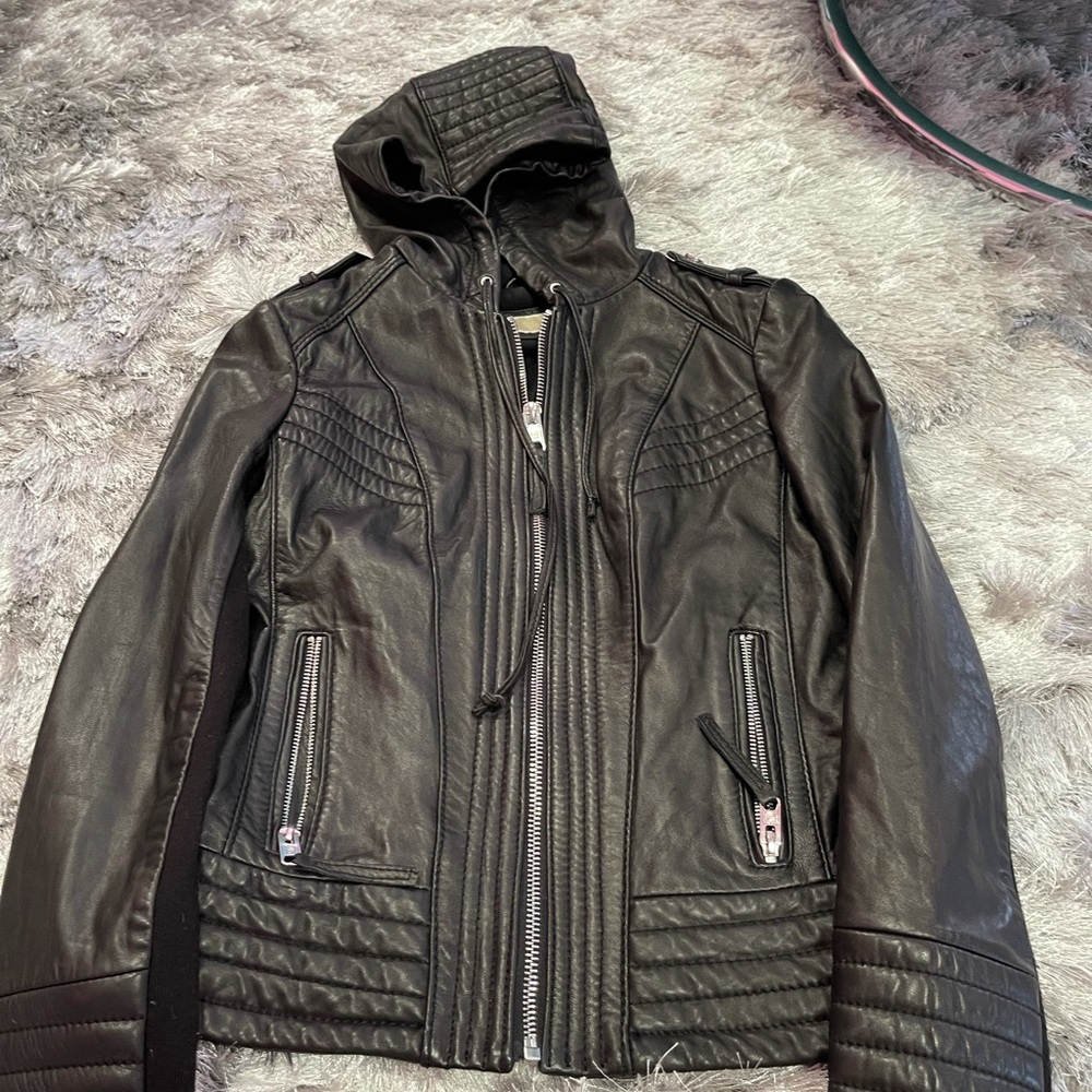 OFFERS WELCOME💕Michael Kors Black leather jacket. Size XS.
